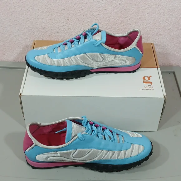 Rare Find **New Nike Lab G Series Quilted Silver, Blue and Pink Sneakers - Picture 2 of 11